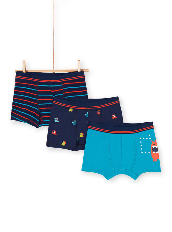 Lot of 3 blue and red boxers for boys and girls LEGOBOXMON / 21SH1225BOX070