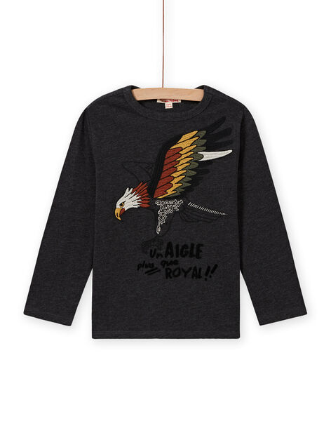 Boy's long sleeve t-shirt with eagle print MOSAUTEE2 / 21W902P4TML944