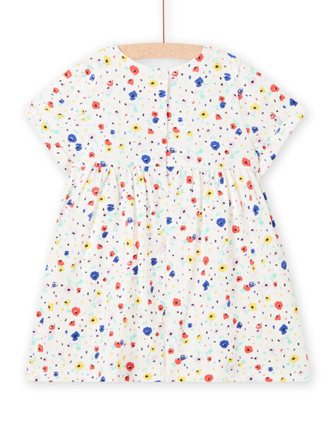 Baby girl's ecru floral print dress NILUROB2 / 22SG09P3ROB001