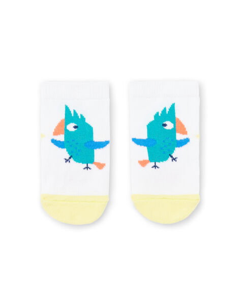 Baby boy white socks with parrot design JYUMARCHO2 / 20SI10P1SOQ000