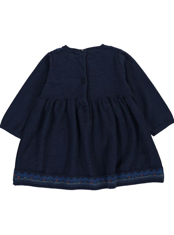 Baby girls' long-sleeved dress DIBLEROB3 / 18WG0993ROBC205