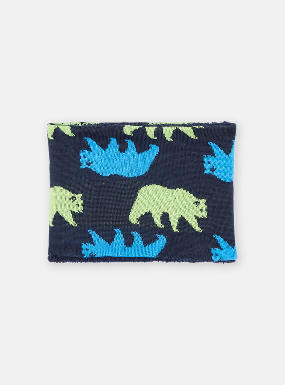 Boy's Midnight Blue Polar Bear Snood SYOGROSNO4 / 23WI02O3SNO705