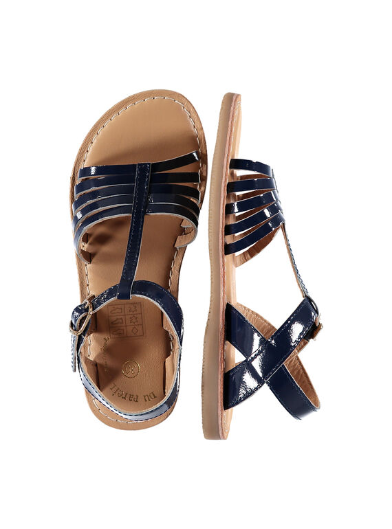 Girls' smart patent leather sandals FFSANDOLI5 / 19SK35CAD0E070
