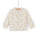 Beige jogging top with floral print baby girl