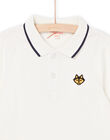 White polo shirt with embroidered wolf's head motif POJOPOL2 / 22W902D6POL001