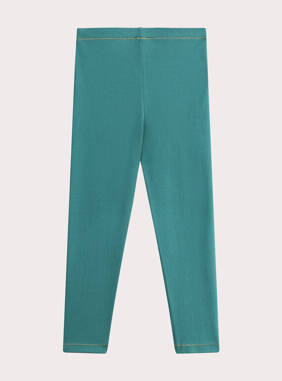 Turquoise leggings for girls  VYAJOLEG3 / 24WI01G2CAL215
