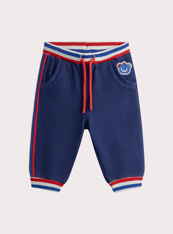 Baby boys' navy blue knitted trousers WUKAPAN2 / 25SG1034PANC244