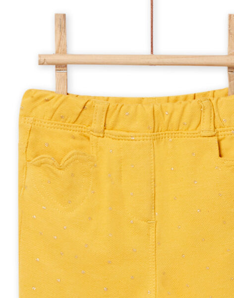 Baby Girl Yellow Pants with Dots and Heart Pockets NIJOPAN1 / 22SG0961PANB105
