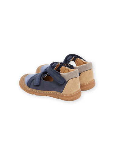 Navy blue leather slippers RUSALBOBLU / 23KK3853D13070