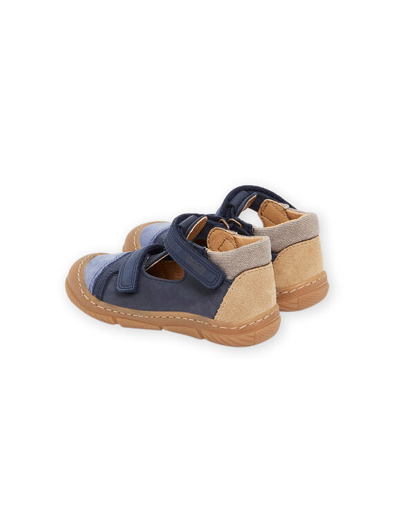 Navy blue leather slippers RUSALBOBLU / 23KK3853D13070