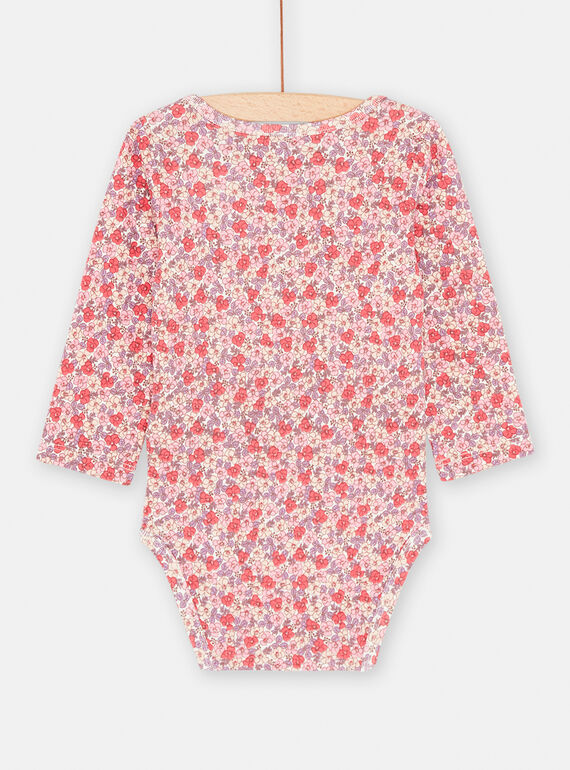 Off white bodysuit with floral print SEFIBODROSE / 23WH1372BDL001