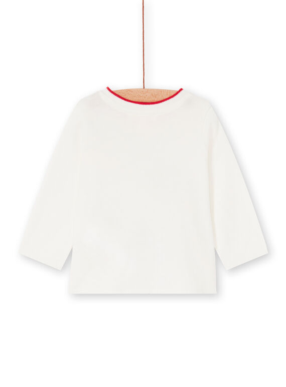 T-shirt ecru and red baby boy LUHATEE1 / 21SG10X2TML001
