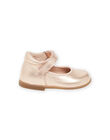 Pink gold smooth leather slippers 
