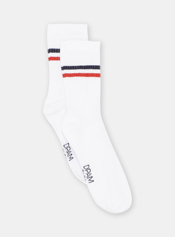 Boy's white striped socks SYOJOCHOS / 23WI02B8SOQ000