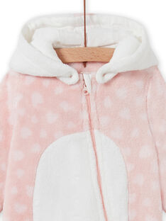 Baby girl pink hooded overshirt with fox print MEFISURPYJRE / 21WH1391SPYD329