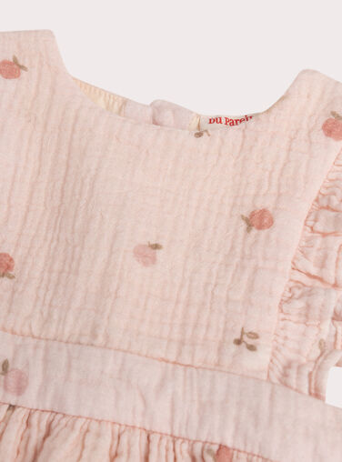 Baby girls' pink cotton gauze dress Baby girls' pink cotton gauze dress WILANROB2 / 25SG0944ROBD326
