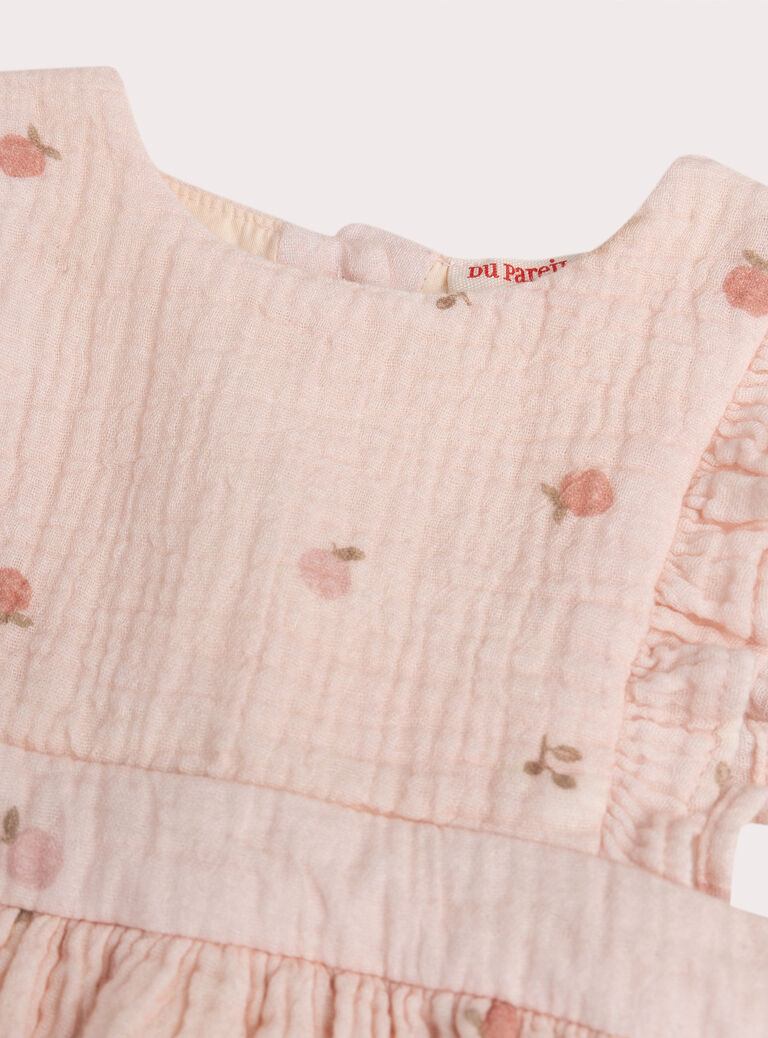 Baby girls' pink cotton gauze dress Baby girls' pink cotton gauze dress WILANROB2 / 25SG0944ROBD326