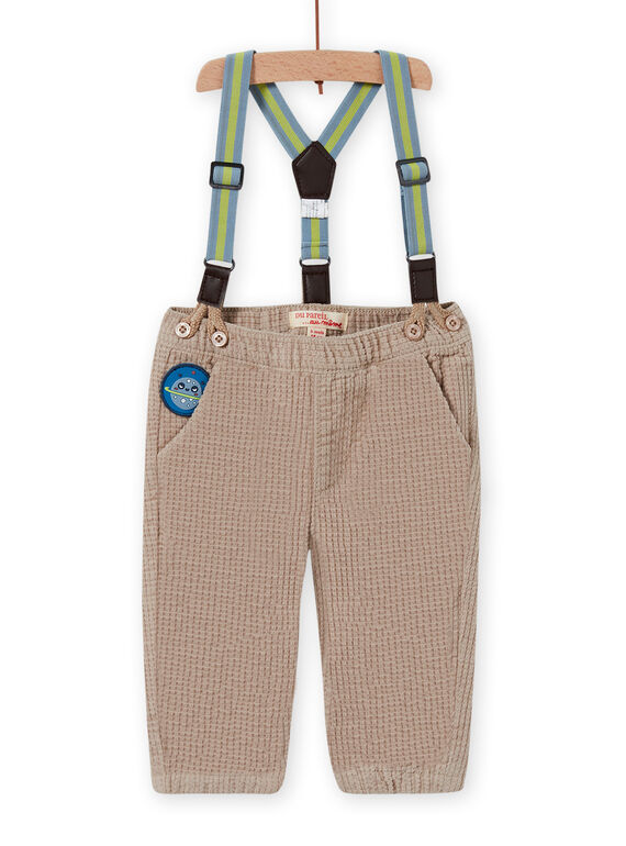 Baby boy plaid pants with striped suspenders MUPLAPAN2 / 21WG10O2PAN817