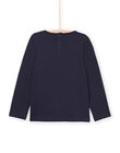 Navy blue long sleeve t-shirt with lace PAJOSTEE1 / 22W901D2TML070