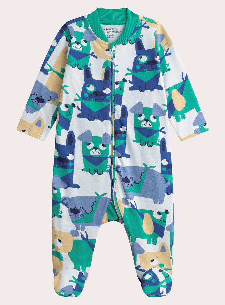 Baby boys' blue printed rompers WEGAGREMIX / 25SH1493GREC236