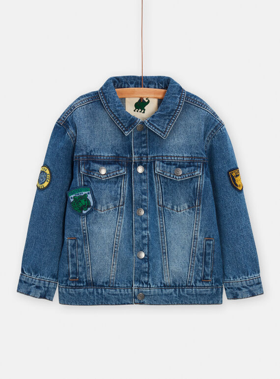 Boy's denim jacket with embroidered patches TOGROVES / 24S902P1VESP269