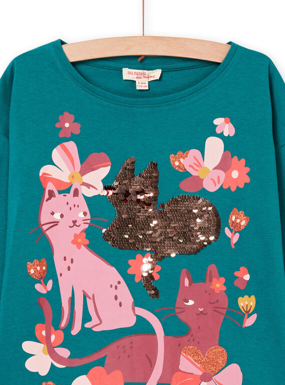 Long sleeve animation t-shirt cats PAPRITEE3 / 22W901P3TMLC217