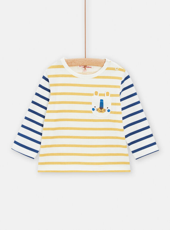 Baby Boy Yellow Stripe T-Shirt TUJOTEE1 / 24SG10B4TML001