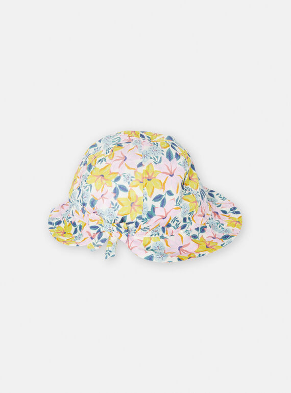 Multicolored floral-print ceremonial hat for baby girl TYIPOCHA2 / 24SI09E4CHA001