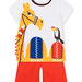 Child boy white animal animation t-shirt and shorts pajama set