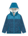 Hooded zip jacket in blue technical material child boy MOJOTEKGIL3 / 21W902N3GILC211