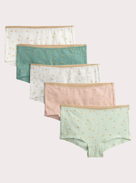 Set of 5 printed shorty for girls VEFAHOTSEM2 / 24WH1182SHY001