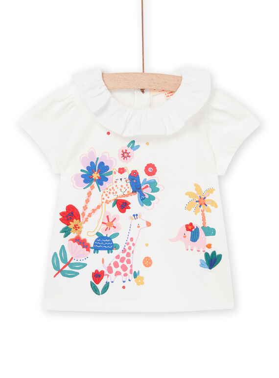 White collared T-shirt RINAUBRA / 23SG09N1BRA001