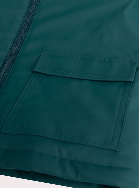 Animated green hooded rain jacket for boys  VOGROIMP / 24W902E1D59G614