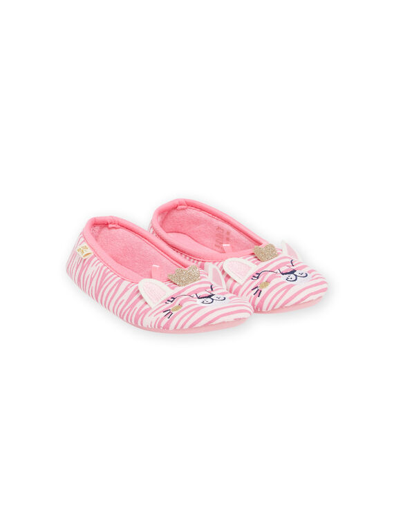 Pink ballerinas with zebra print NAPANTPANTH / 22KK3521D5S030