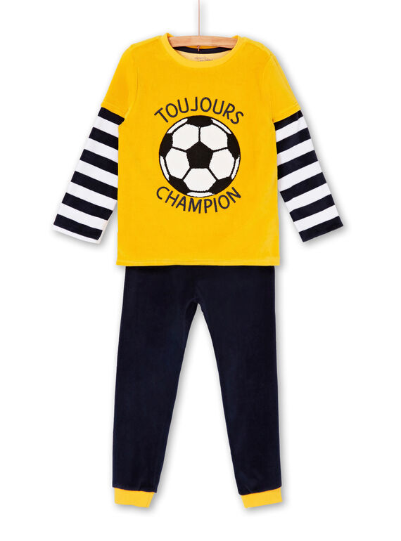 Pyjama t-shirt and pants yellow and dark blue boy child LEGOPYJFOO / 21SH125DPYJB107