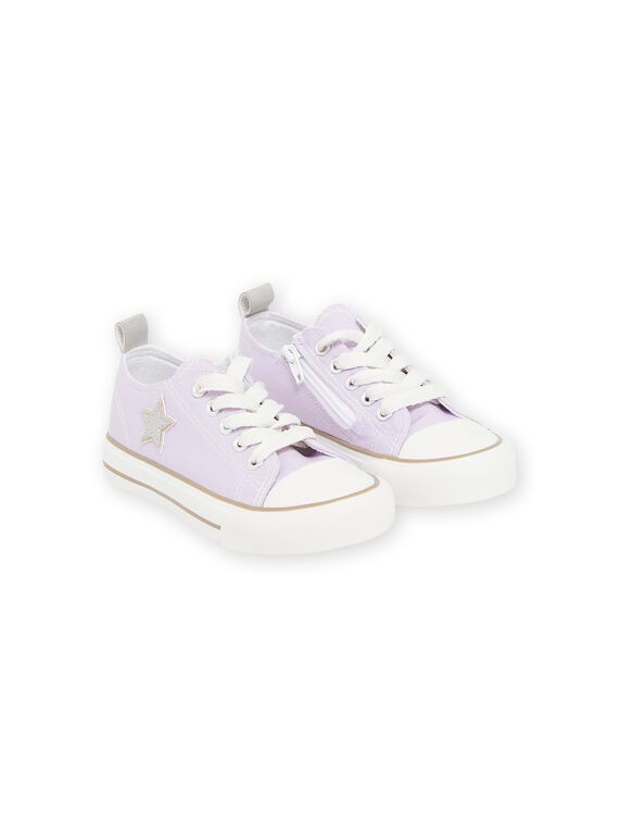 Purple canvas sneakers with star print RATOILMAUV / 23KK3574D16328