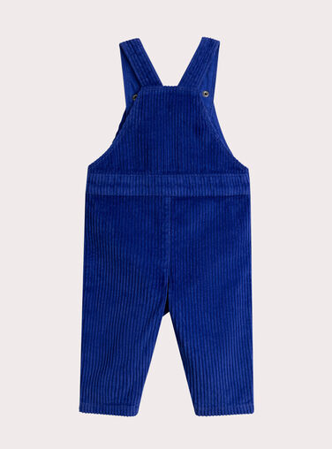 Long blue velvet overalls for baby boy  VUROSAL2 / 24WG10P2SALC207