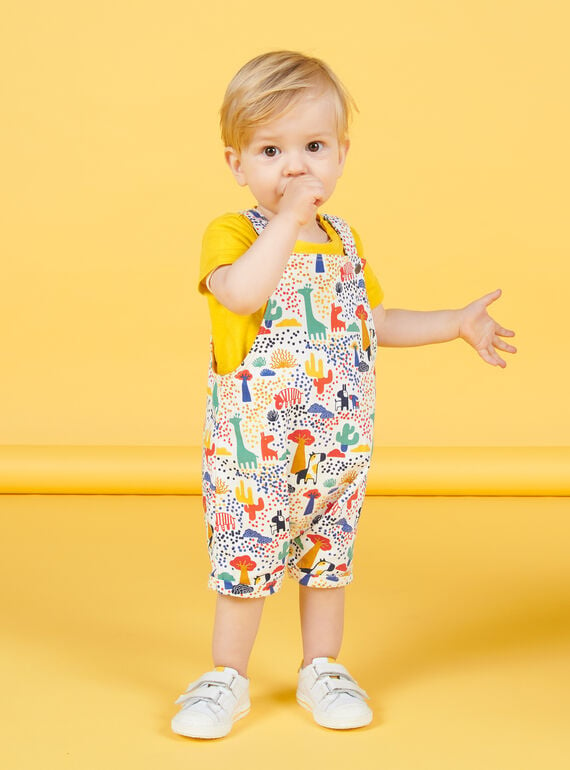 baby boy's yellow overalls with fancy print NULUSAC / 22SG10P1SAC001