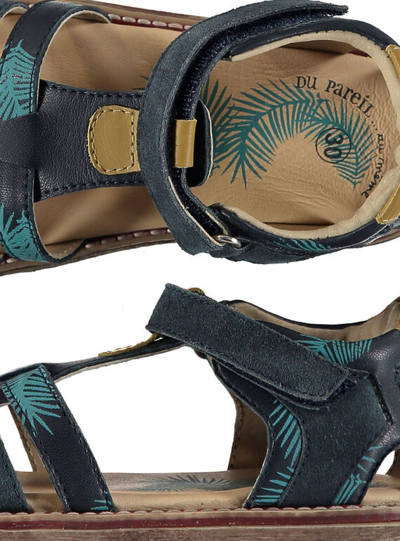 Boys' smart leather sandals FGSANDPALM / 19SK36D3D0E070