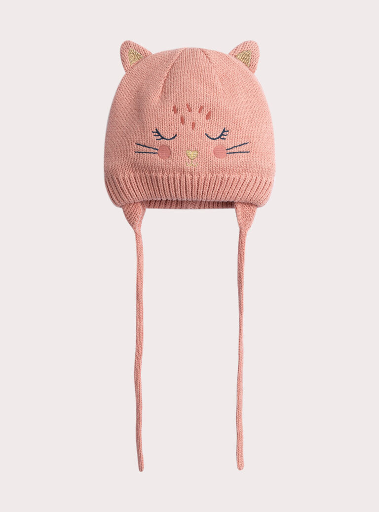 Pink hat animation cat for baby girl  VYIDOUBON2 / 24WI09M1BON030
