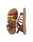 Girls' smart fluo leather sandals FFSANDVIA / 19SK35C7D0E030