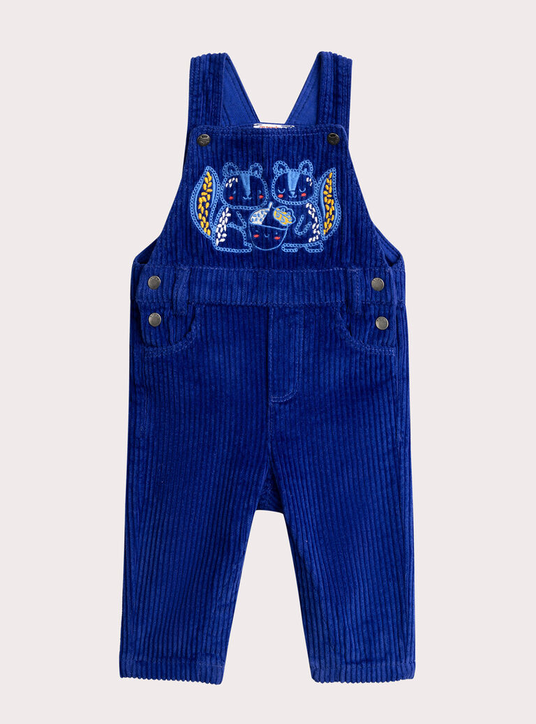 Long blue velvet overalls for baby boy  VUROSAL2 / 24WG10P2SALC207