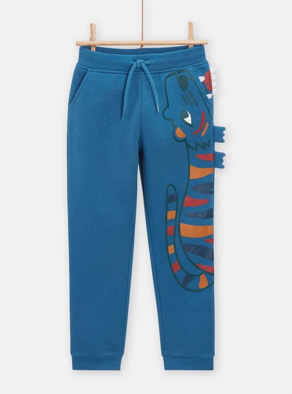 Blue jogging pants with tiger animation for boys VODAJOG / 24W90221JGBC210