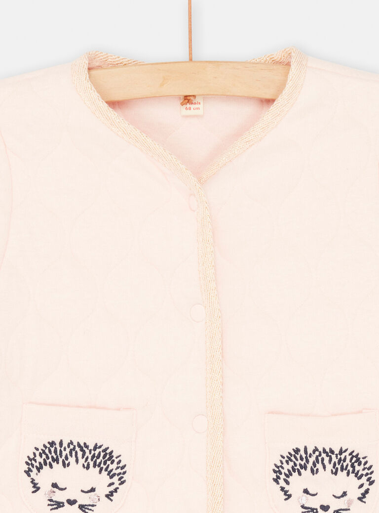 Baby Girl Hedgehog Pink Cardigan SIVERCAR1 / 23WG09J2CARD310
