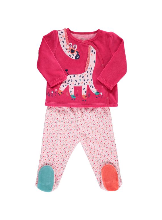 Baby girls' velour pyjamas CEFIPYJGI / 18SH1342PYJ330