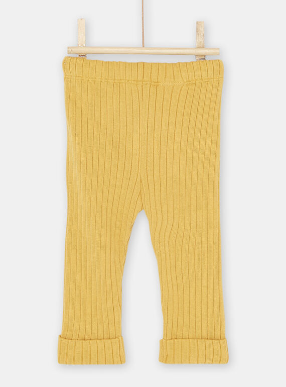 Baby girl yellow ribbed legging SYIJOLEGCO5 / 23WI09B2CALB101