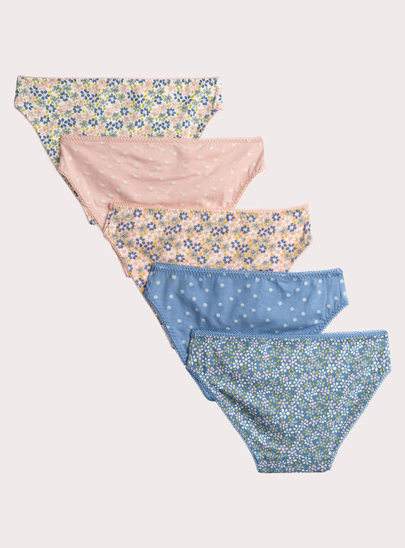 Set of 5 printed panties for girls  VEFALOTSEM1 / 24WH1181D5L001