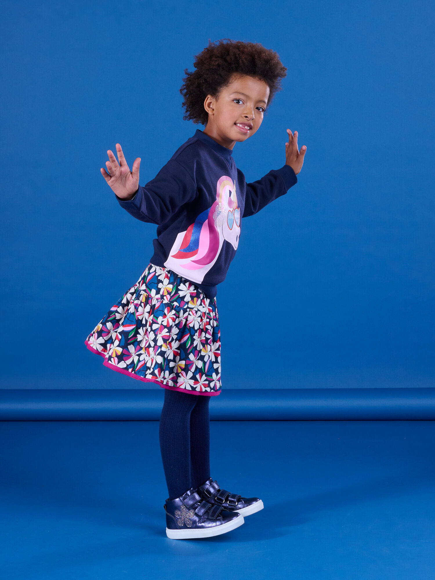 Reversible velvet skirt