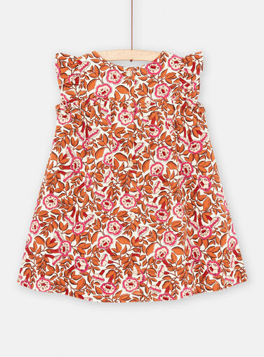 Baby girl pink and orange floral print dress Baby girl pink and orange floral print dress SILOROB1 / 23WG09R2ROB001