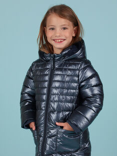 Child girl metallic blue down jacket MALONDOUN2 / 21W90162D3E070
